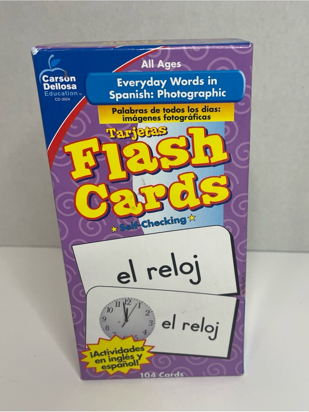 Carson Dellosa Flash Cards Everyday Words In Spanish Photographic Self-Checking